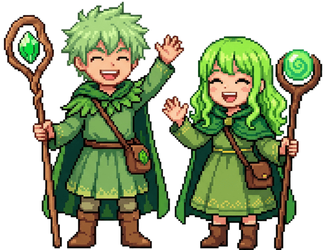 Ama-kun and Kea-chan studying